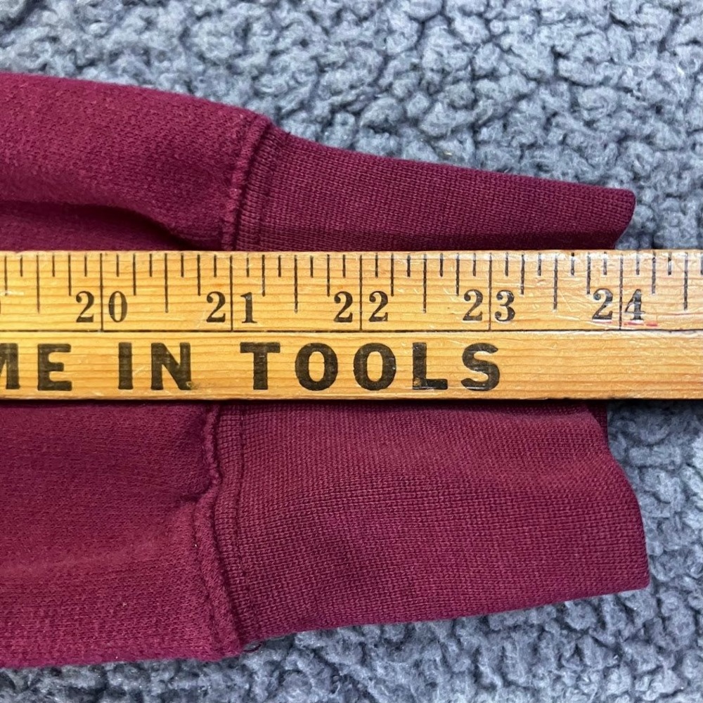 New York Popular Mens XL Burgundy Embroidered Crewneck Sweatshirt Pullover - Picture 7 of 8